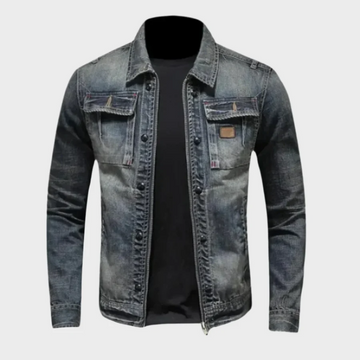 Men’s Denim Jacket – Regular Fit – Button Front – Chest Pockets – Casual Outerwear