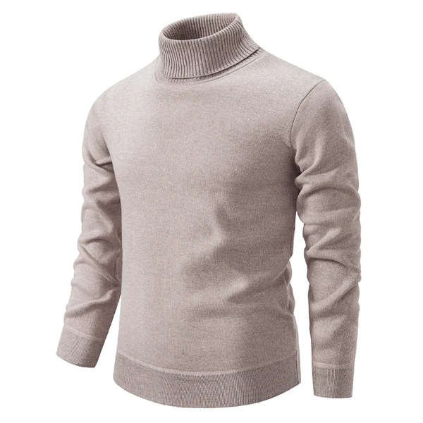 Men’s Roll-Neck Pullover – Cotton – Slim Fit – Fine Knit – Ribbed Cuffs & Hem