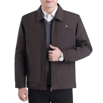 Men's Blazer – Regular Fit – Notch Lapel – Zip Front – Smart Casual Waist Length