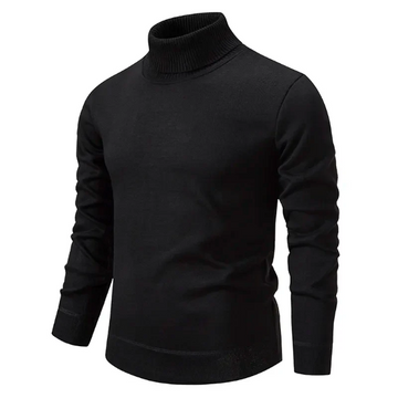Men’s Roll-Neck Pullover – Cotton – Slim Fit – Fine Knit – Ribbed Cuffs & Hem