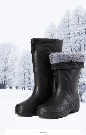 Men’s Snow Boots – Waterproof Mid-Calf Fit – Fleece Lined – Slip-Resistant Sole