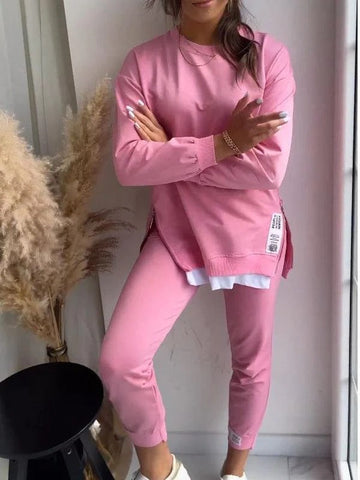 Women’s 2-Piece Loungewear Set – Oversized Sweatshirt – Tapered Joggers – Cotton Blend Relaxed Fit