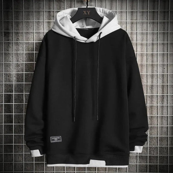 Men’s Hoodie – Relaxed Fit – Cotton Blend – Drawstring Hood – Ribbed Trim