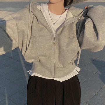 Women’s Hoodie – Oversized Fit – Soft Fleece – Zip Up – Kangaroo Pocket – Ribbed Cuffs