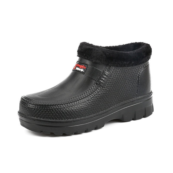 Men’s Winter Boot – Waterproof Synthetic – Mid Ankle – Faux Fur Lined – Slip Resistant