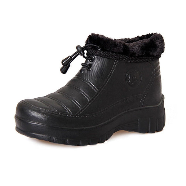 Men's Ankle Boots – Waterproof – Faux Fur Lined – Quilted – Slip Resistant Sole