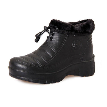 Men's Ankle Boots – Waterproof – Faux Fur Lined – Quilted – Slip Resistant Sole