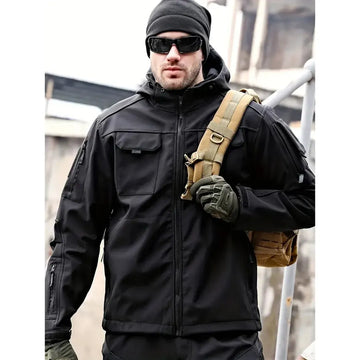 Men’s Utility Bomber Jacket – Regular Fit – Adjustable Hood – Multi-Pocket – Durable Build