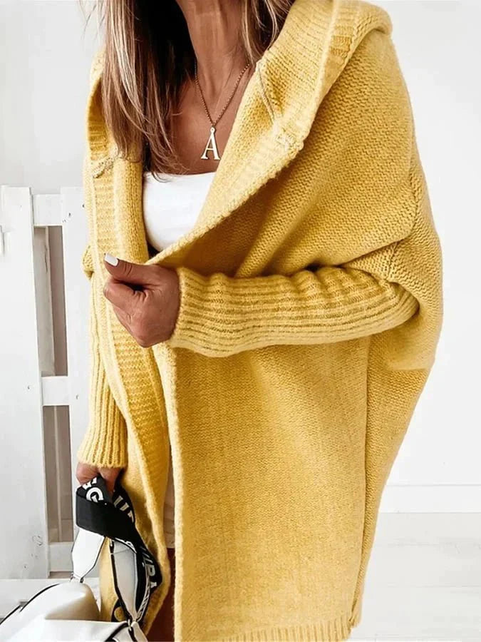Women's Knit Cardigan - Open Front - Relaxed Fit - Soft & Warm Draped Design