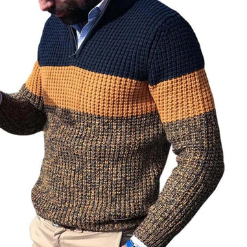 Stylish color block pullover for men