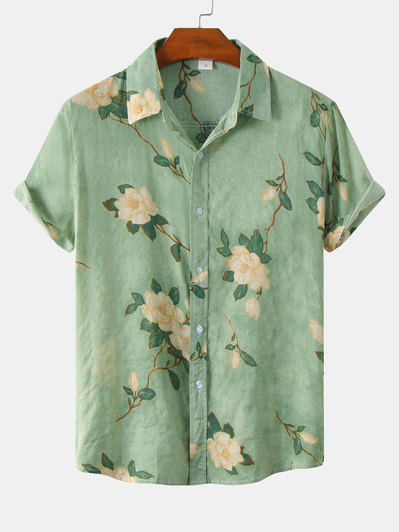 Floral print button-up shirt for men