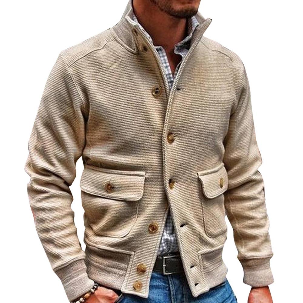 Windproof button down collar jacket for men