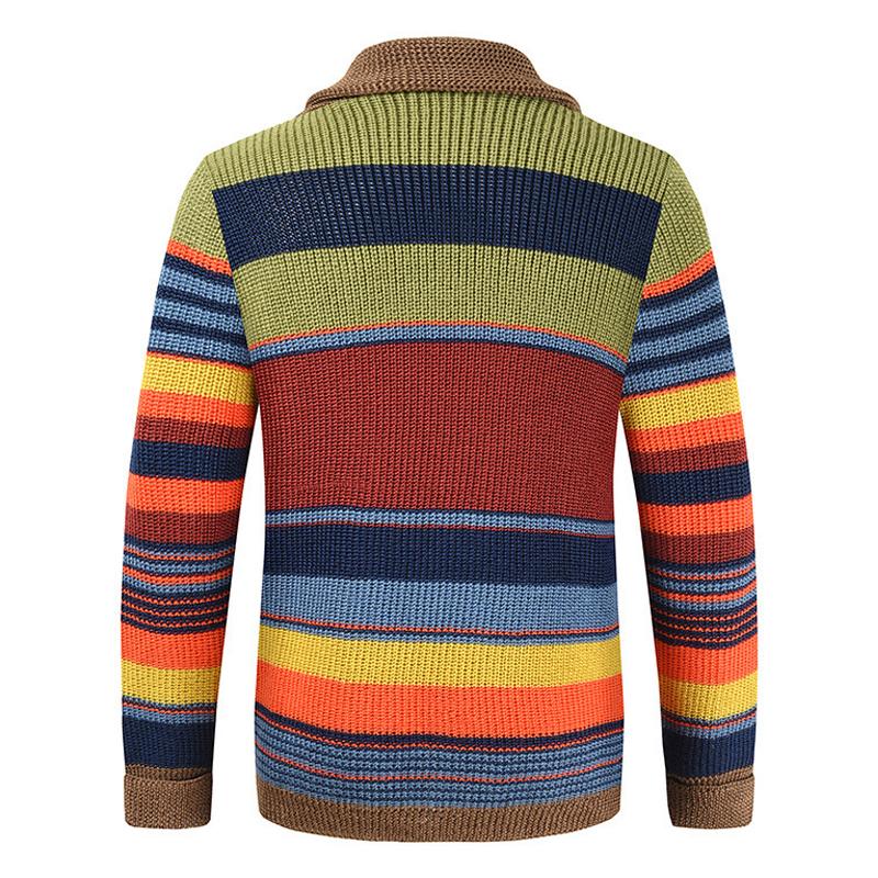 Knitted colorful cardigan jacket for men