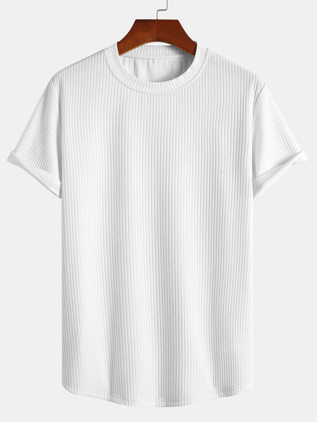 Finn | Muscle Fit T-Shirt with Ribbed Curved Hem