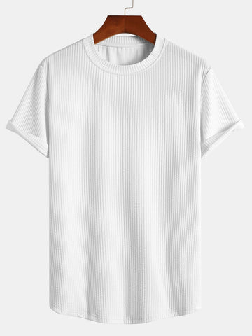 Finn | Muscle Fit T-Shirt with Ribbed Curved Hem