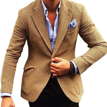 Knitted casual cardigan blazer for men