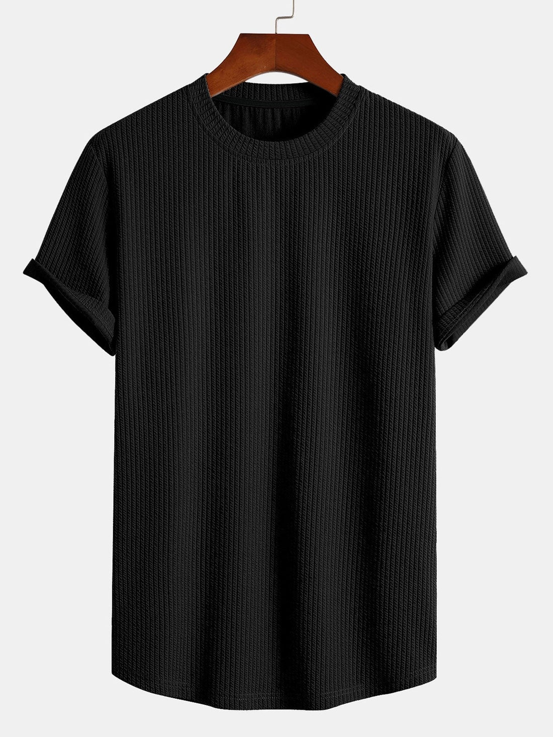 Finn | Muscle Fit T-Shirt with Ribbed Curved Hem