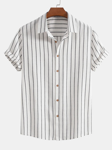 Button down striped shirt for men