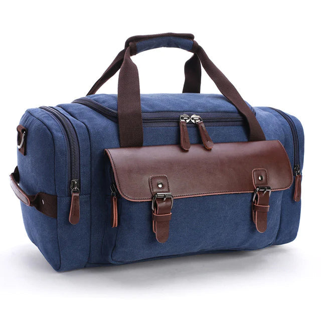 Vintage canvas multiple pockets duffle bag