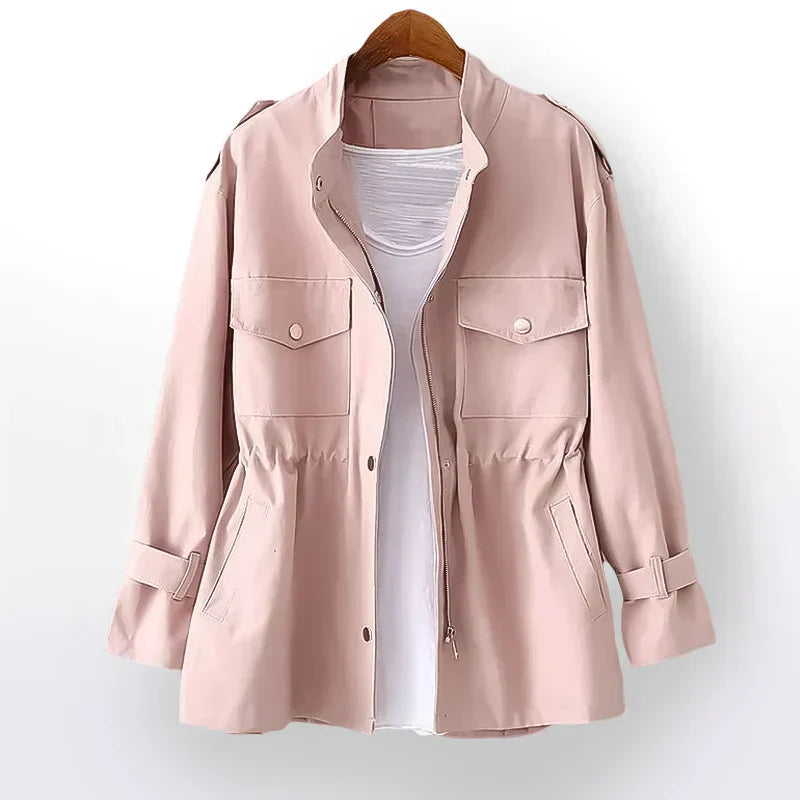 Flattering fit long trench coat for women