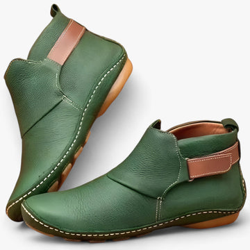 Leather slip-on ankle boots for women