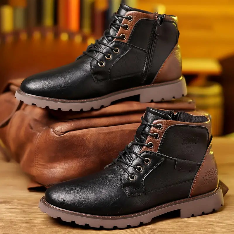 Stylish low-cut boots with zipper for men