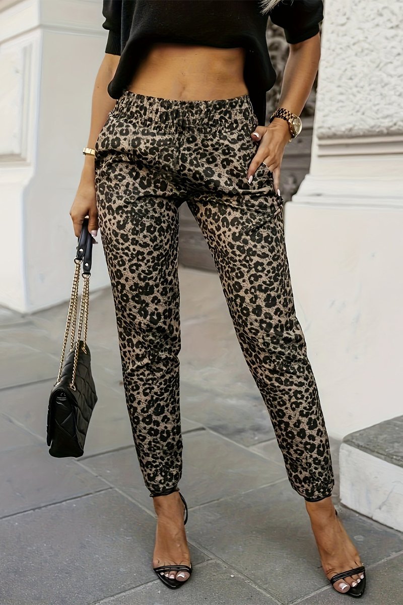 Leopard print trousers for women