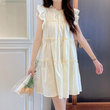 Women's Ruffled Sleeveless Dress - Tiered Layers - Elegant Casual Style