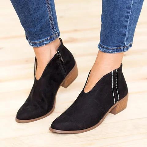 Sexy v-shaped ankle boots for women