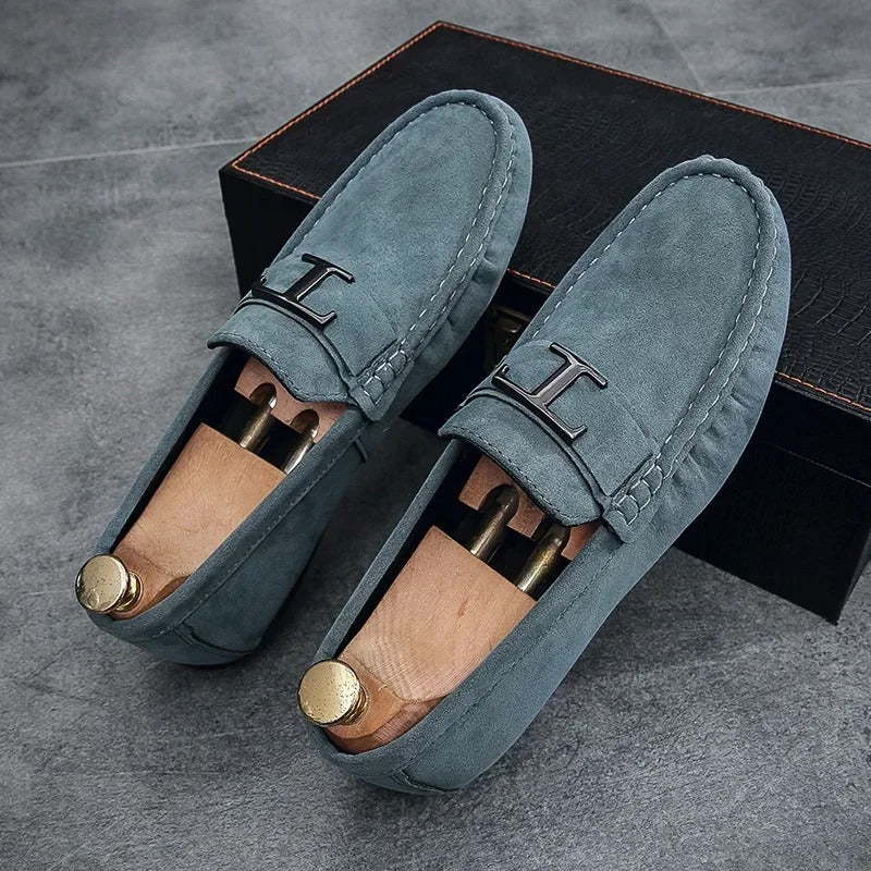 Men’s Suede Loafers - Classic Slip-On - Moccasin Toe - Smart Casual Shoes