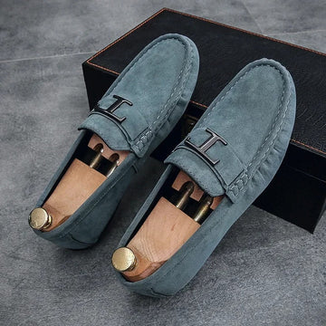 Men’s Suede Loafers - Classic Slip-On - Moccasin Toe - Smart Casual Shoes