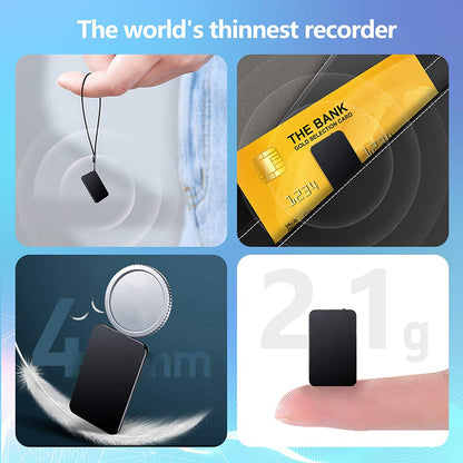 Metal Minimalist Slim Mini Voice Recorder