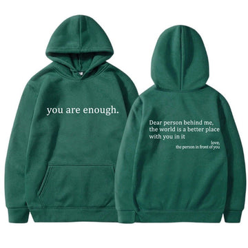 Men’s Hoodie – Relaxed Fit – Cotton Blend – Drawstring Hood – Motivational Print