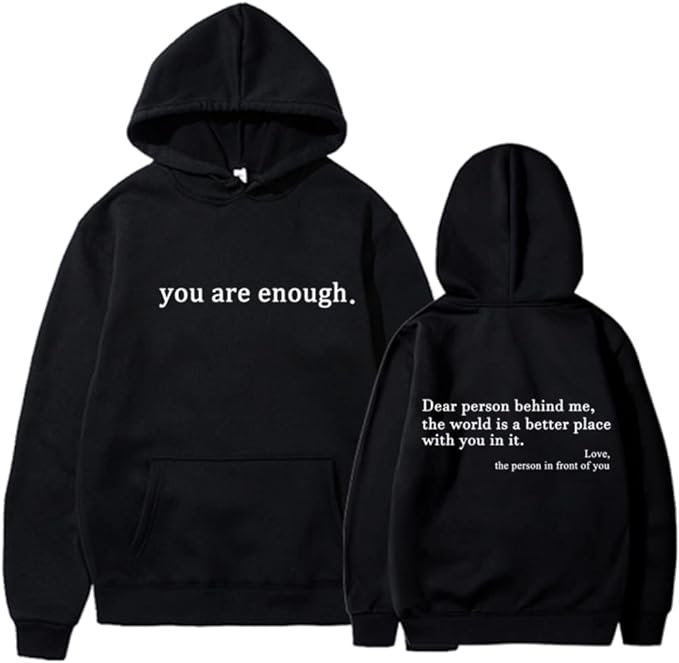 Men’s Hoodie – Relaxed Fit – Cotton Blend – Drawstring Hood – Motivational Print