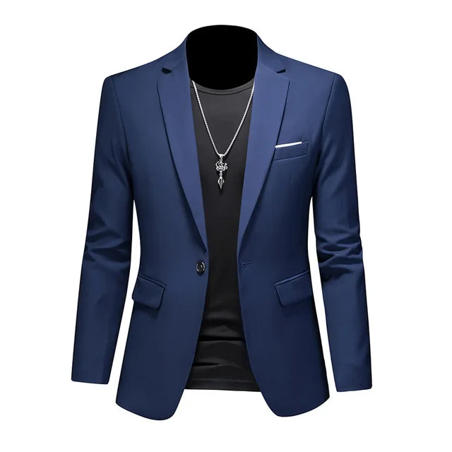 Chic single-button blazer for men