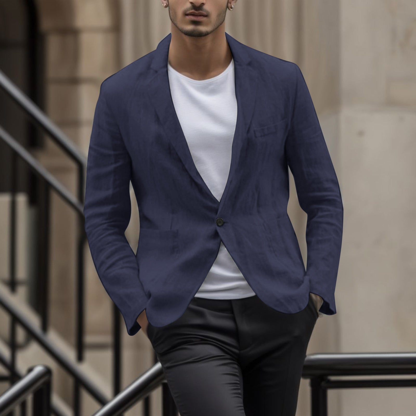 Men’s Casual Jacket – Lightweight fabric – Relaxed Fit – Button Front – Chest Pocket