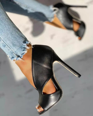 Open toe cut-out stiletto heels for women