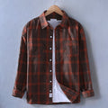 Button down long sleeve plaid shirt for men. Classic fit, all-season wear.
