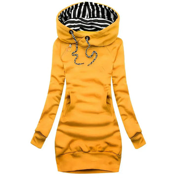 Pullover long sleeve hoodie sweater dress for women