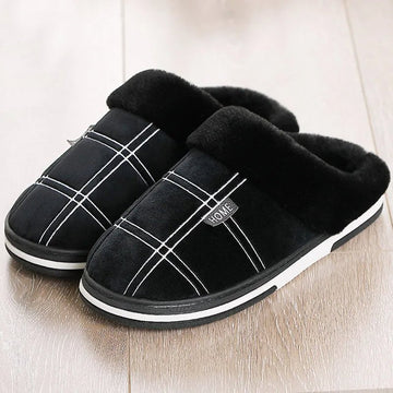 Plush lined house slippers for women