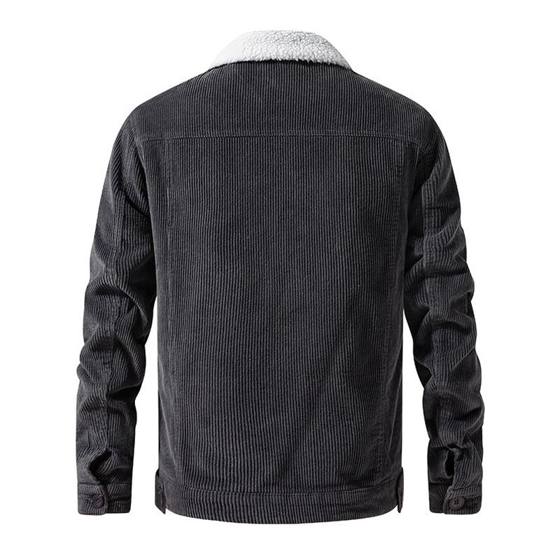 Corduroy fleece casual jacket for men