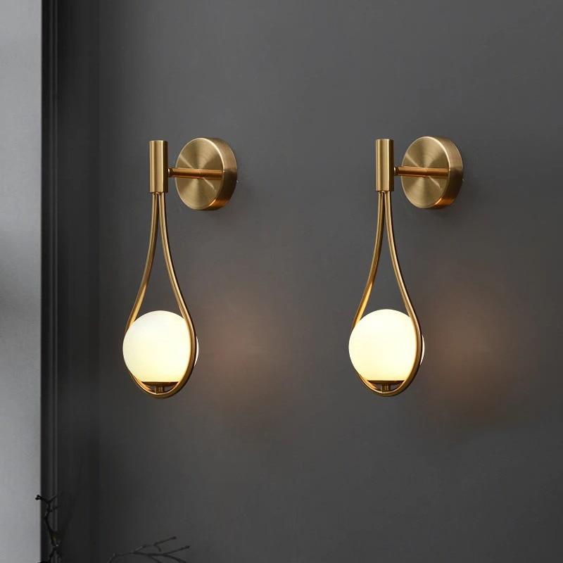 Brushed Brass Frosted Glass Wall Sconce