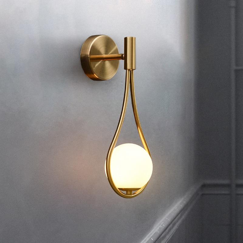 Brushed Brass Frosted Glass Wall Sconce