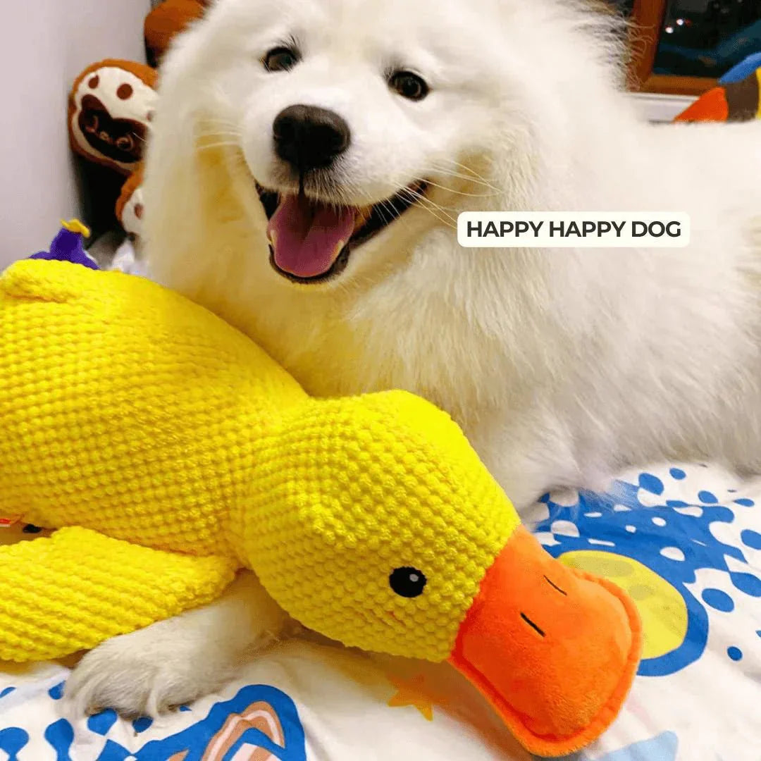 Chenille-Style Chunky Duck Plush Dog Toy