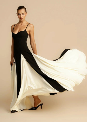Women's Evening Gown - Sweetheart Neckline - Spaghetti Straps - Flowing A-Line Silhouette