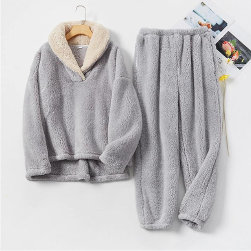 Fluffy night fleece Pajama set for women