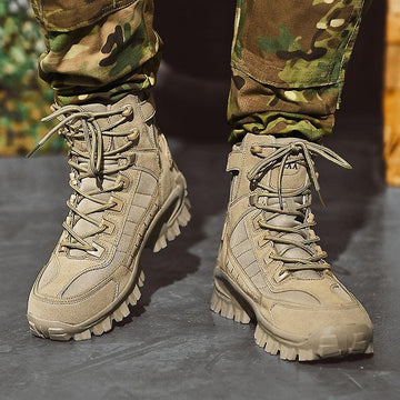 Men’s Tactical Boots – Mid-Calf Height – Reinforced Stitching – High Grip Sole