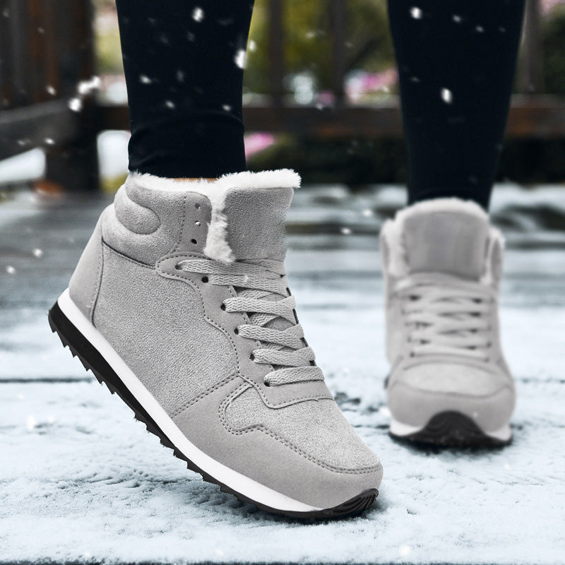 Women’s Snow Boots – Suede-Look – Supportive Fit – Faux Fur Lined – Lace Up – Slip Resistant