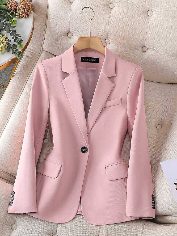 One button tailored blazer for women