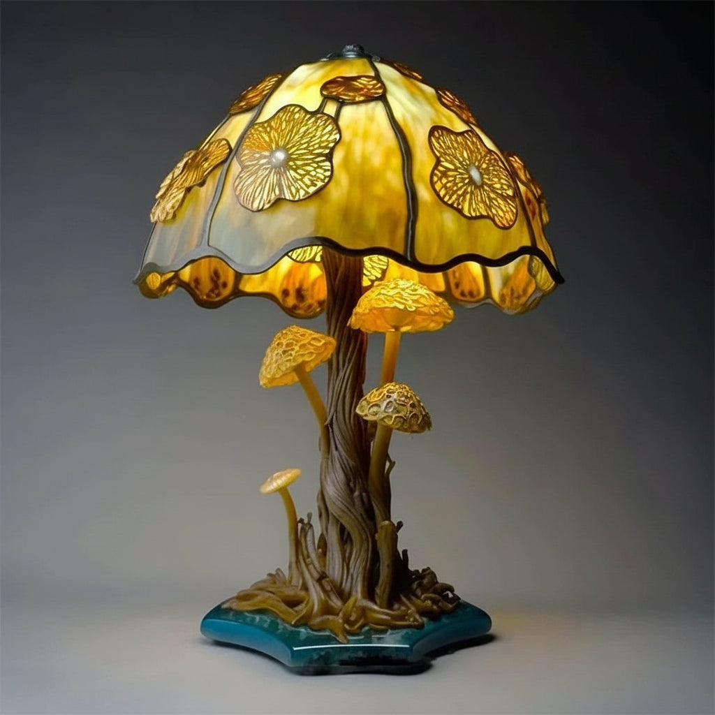 Stained Glass Floral Dome Mosaic Table Lamp